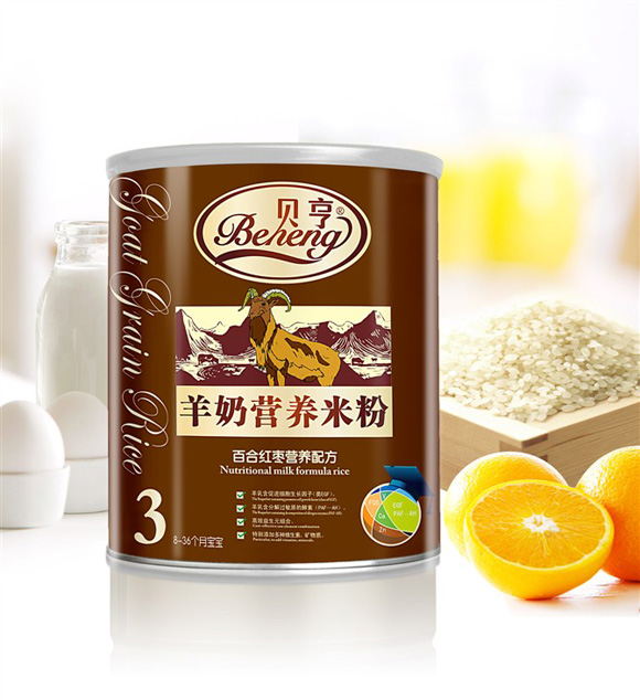 贝亨百合红枣羊奶米粉3段