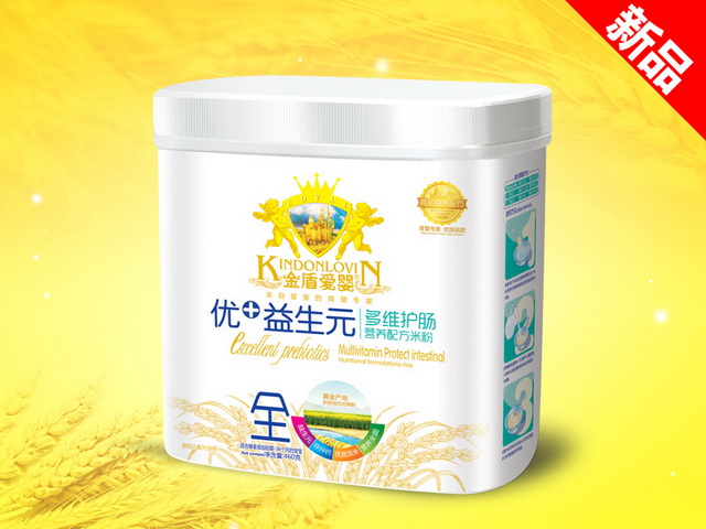 金盾爱婴优+益生元米粉桶装-多维护肠