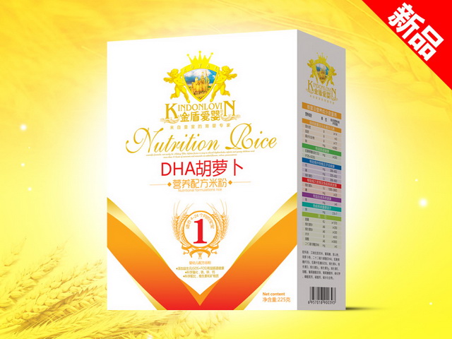 金盾爱婴225g米粉盒装-DHA胡萝卜