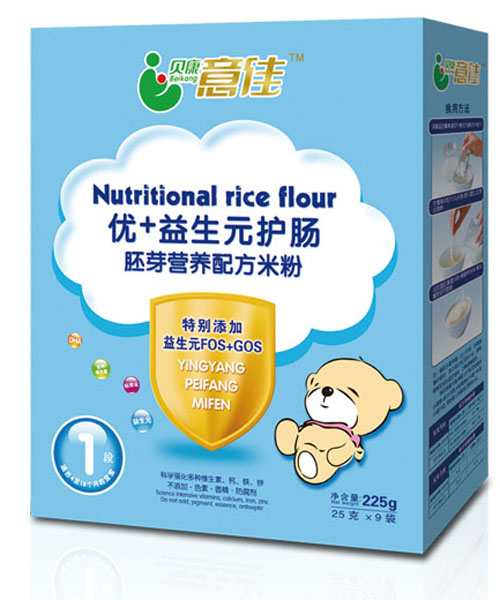 贝康意佳优+益生元护肠胚芽营养米粉