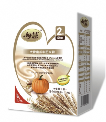 每慧大骨南瓜牛奶米粉2段（盒装）