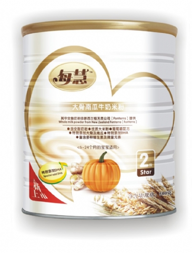 每慧大骨南瓜牛奶米粉2段（灌装）