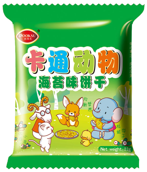 谷谷苏卡通动物海苔味饼干22g
