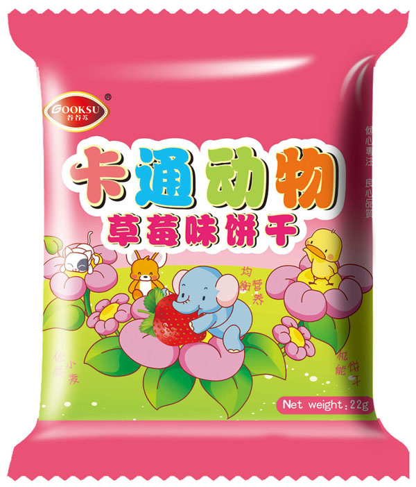谷谷苏卡通动物草莓味饼干22g