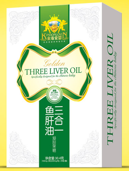 金盾爱婴鱼肝油三合一凝胶果糖