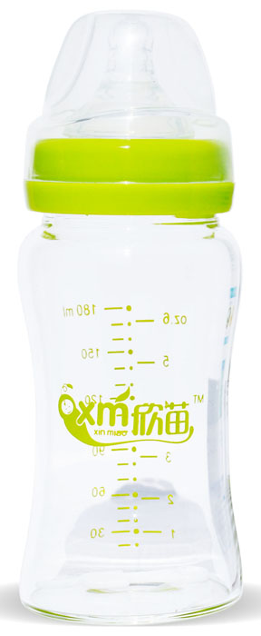 欣苗6安宽口玻璃奶瓶180ml