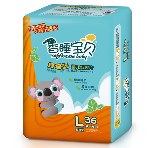香睡宝贝绿摇篮婴儿纸尿片L码36片