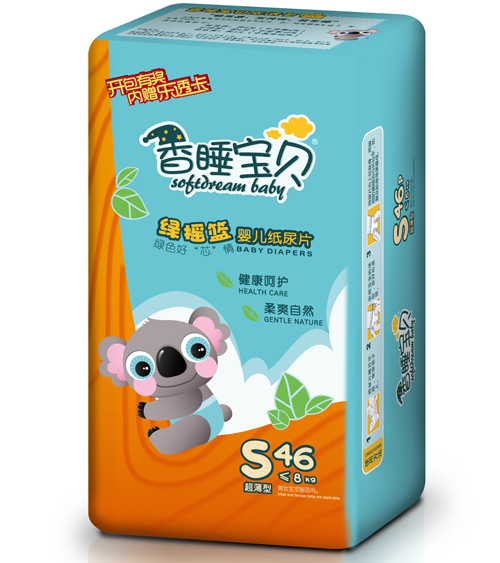 香睡宝贝绿摇篮婴儿纸尿片S码46片