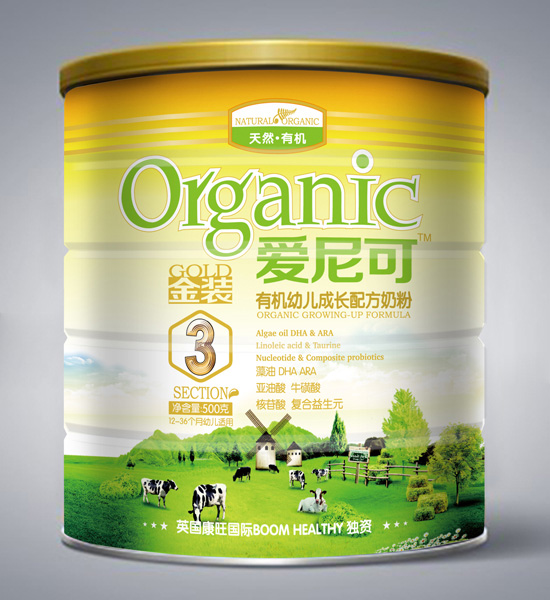 爱尼可金装有机幼儿成长配方奶粉3段500g