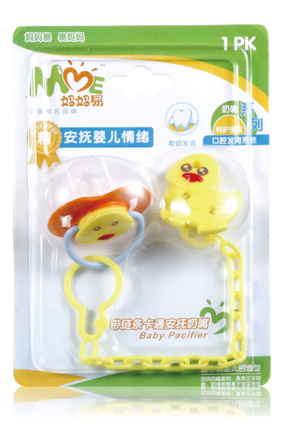 妈妈易带链条安抚奶嘴小鸭