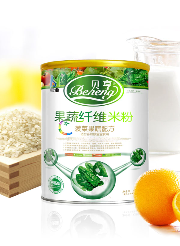 贝亨0段菠菜果蔬配方果蔬纤维米粉