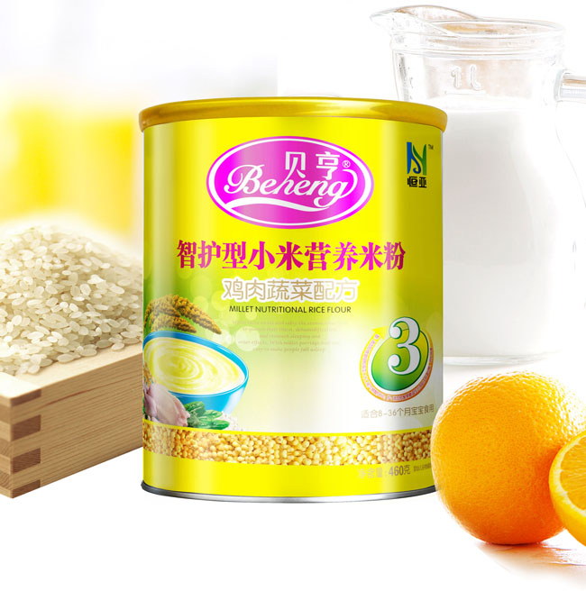 贝亨3段鸡肉蔬菜配方小米米粉