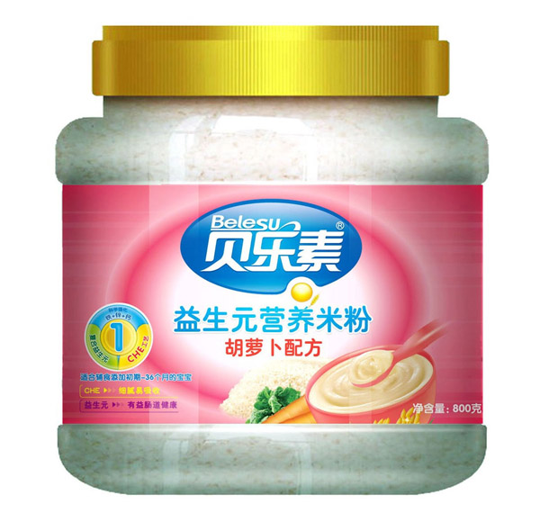 贝乐素胡萝卜益生元营养米粉1段