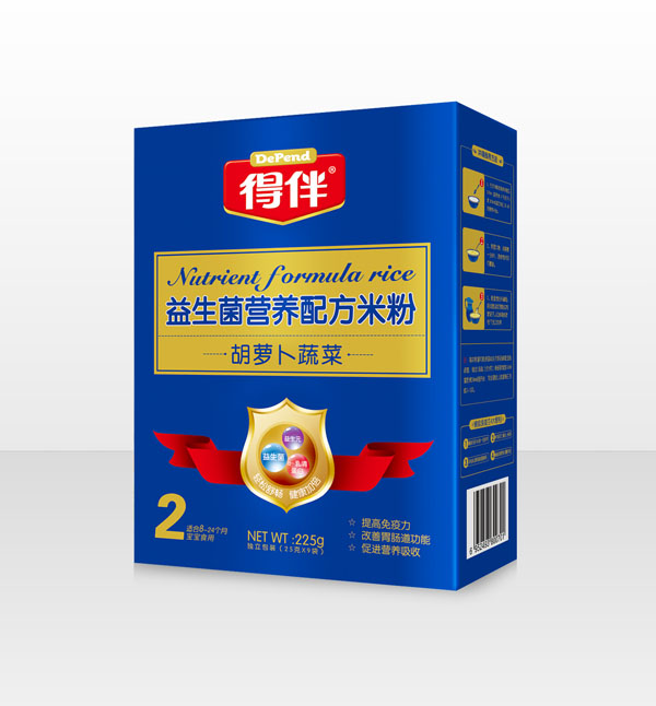得伴益生菌胡萝卜蔬菜营养配方米粉2段