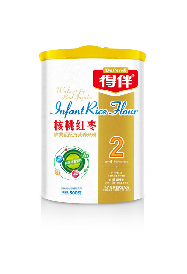 得伴乳清蛋白鲜果蔬配方营养米粉3段