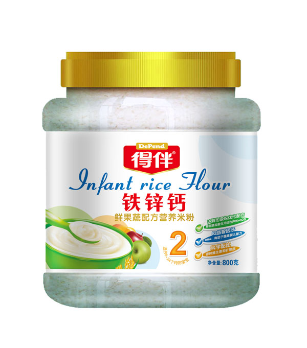 得伴铁锌钙鲜果蔬配方营养米粉2段