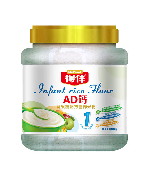 得伴AD钙鲜果蔬配方营养米粉1段