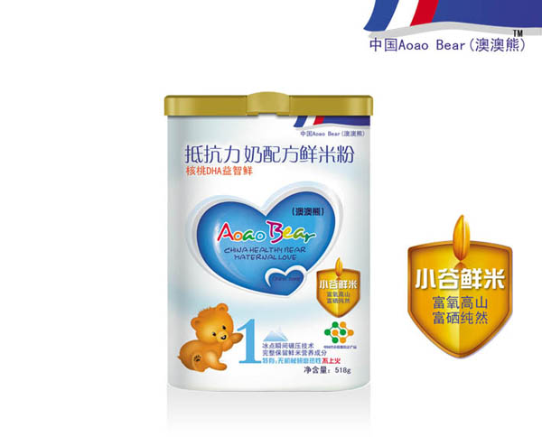 澳澳熊核桃DHA益智鲜奶配方鲜米粉