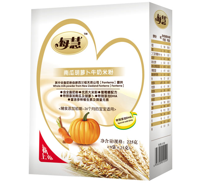 每慧南瓜胡萝卜牛奶米粉225