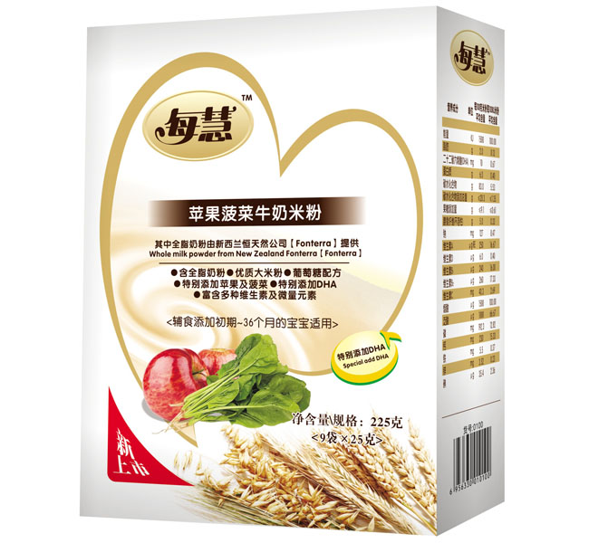 每慧苹果菠菜牛奶米粉225