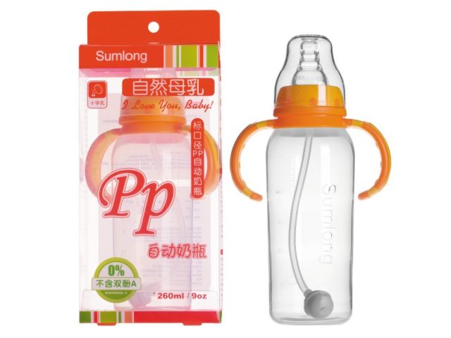 圣马龙自然母乳标准口径PP自动奶瓶260ml