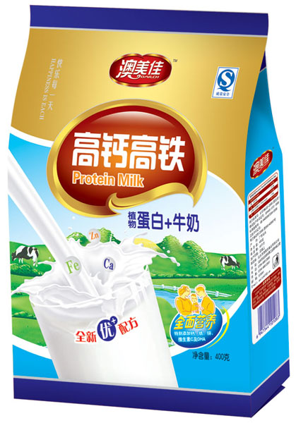 澳美佳高钙高铁植物蛋白+牛奶