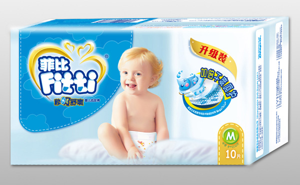 菲比秒吸舒爽婴儿纸尿裤M10片