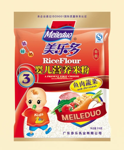 美多乐袋装鱼肉蔬菜婴儿营养米粉3段