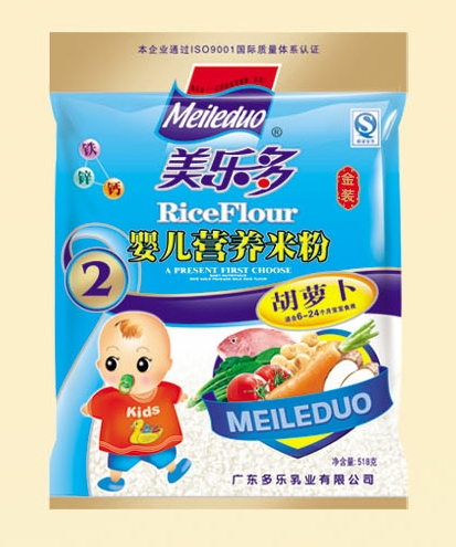 美多乐袋装胡萝卜婴儿营养米粉2段