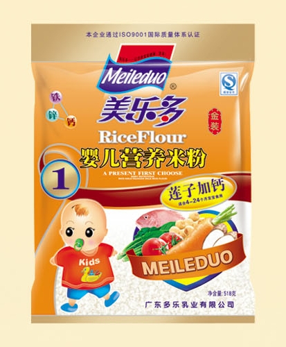 美多乐袋装莲子加钙婴儿营养米粉1段