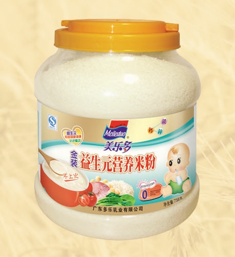 美多乐罐装益生元营养米粉0段
