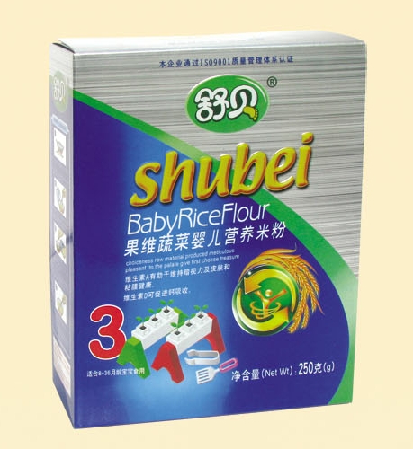 舒贝盒装果维蔬菜婴儿营养米粉3段