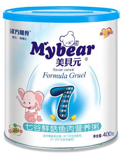 美贝元七谷鲜菇鱼肉营养粥