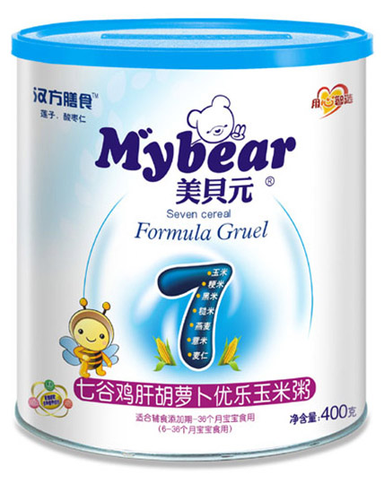 美贝元七谷鸡肝胡萝卜优乐玉米粥