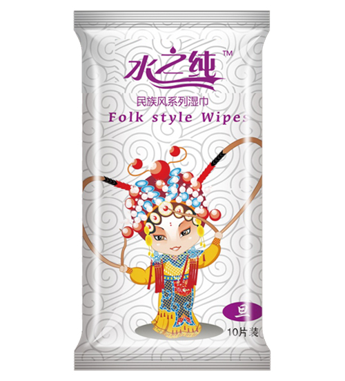 水之纯民族风系列湿巾旦角10片装