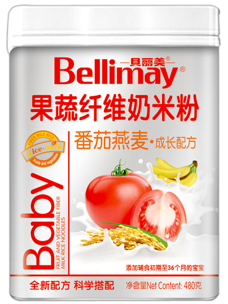 贝丽美番茄燕麦果蔬纤维奶米粉