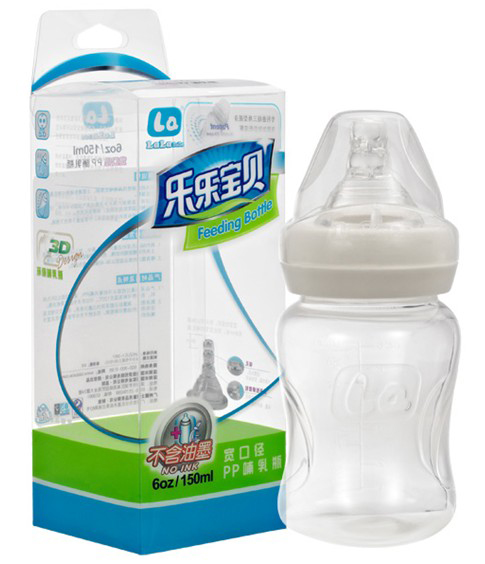 乐乐宝贝宽口pp哺喂期奶瓶150ml