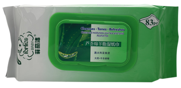 菲丽洁宝宝芦荟绵阳脂湿纸巾