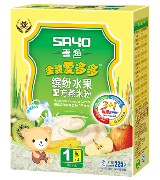 善渔金装爱多多缤纷水果配方蒸米粉