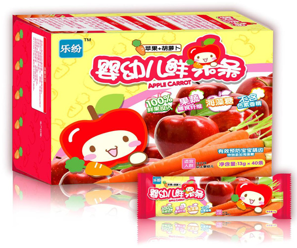 乐纷婴幼儿鲜果条苹果胡萝卜味
