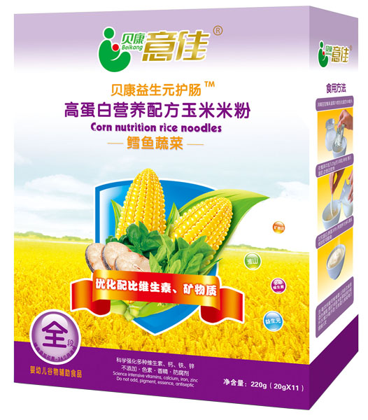贝康意佳鳕鱼蔬菜高蛋白营养配方玉米米粉全段
