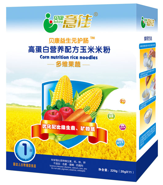 贝康意佳多维果蔬高蛋白营养配方玉米米粉1段