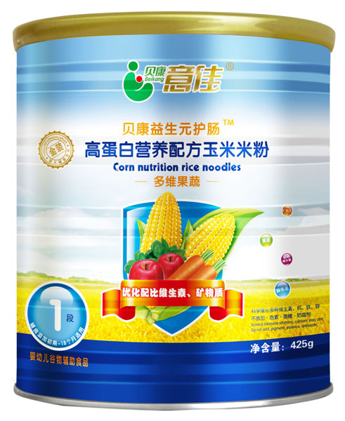 贝康意佳多维果蔬高蛋白营养配方玉米米粉1段罐装