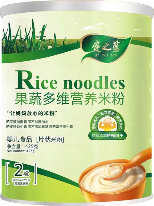 爱之蓝果蔬多维营养米粉2段