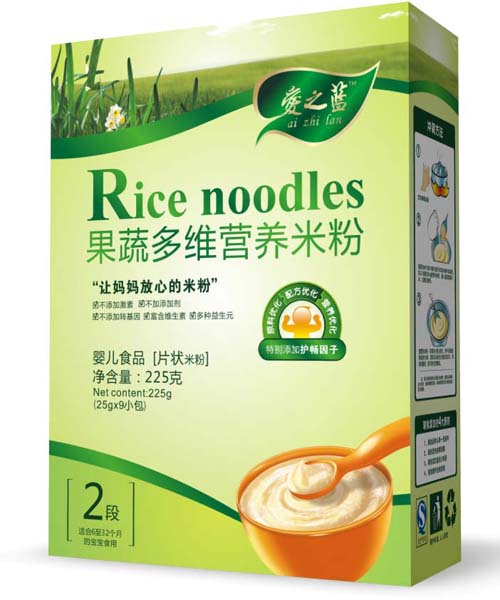 爱之蓝果蔬多维营养米粉2段