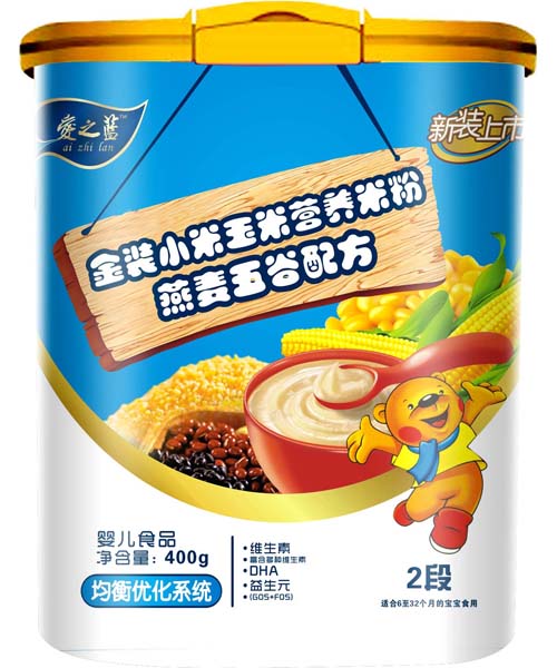 爱之蓝金装燕麦五谷配方米粉2段