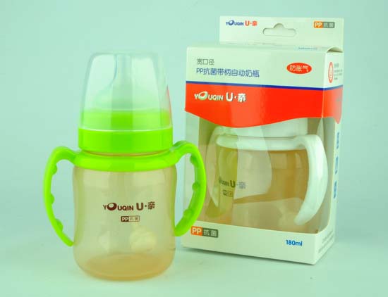U亲A328宽口PP抗菌奶瓶180ml