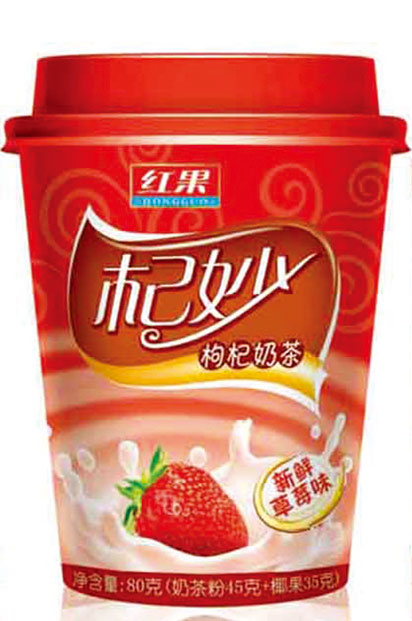 红果杞妙枸杞奶茶草莓味杯装