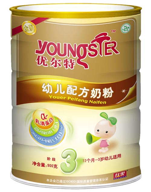 红果优尔特金装幼儿配方奶粉3段听装