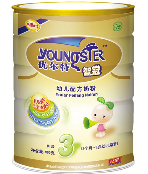红果优尔特智冠幼儿配方奶粉3段听装